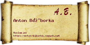 Anton Bíborka névjegykártya
